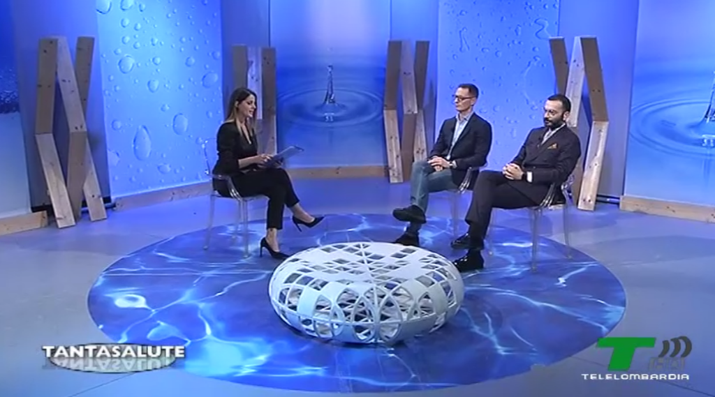 Lo studio televisivo di TeleLombardia con i dottori Giuseppe Sciarrone e Giovanni Casero